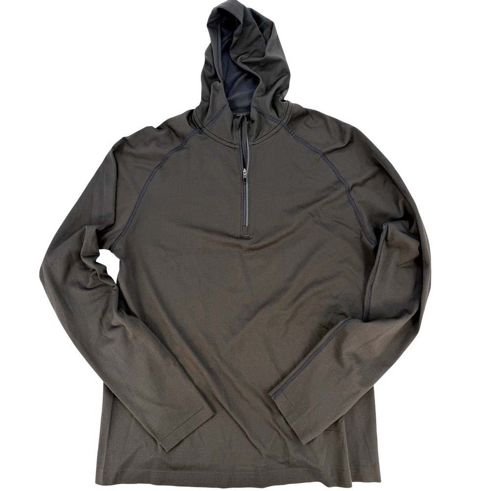 Lululemon Black Hooded Quarter‎ Zip Pullover Athleisure Activewear